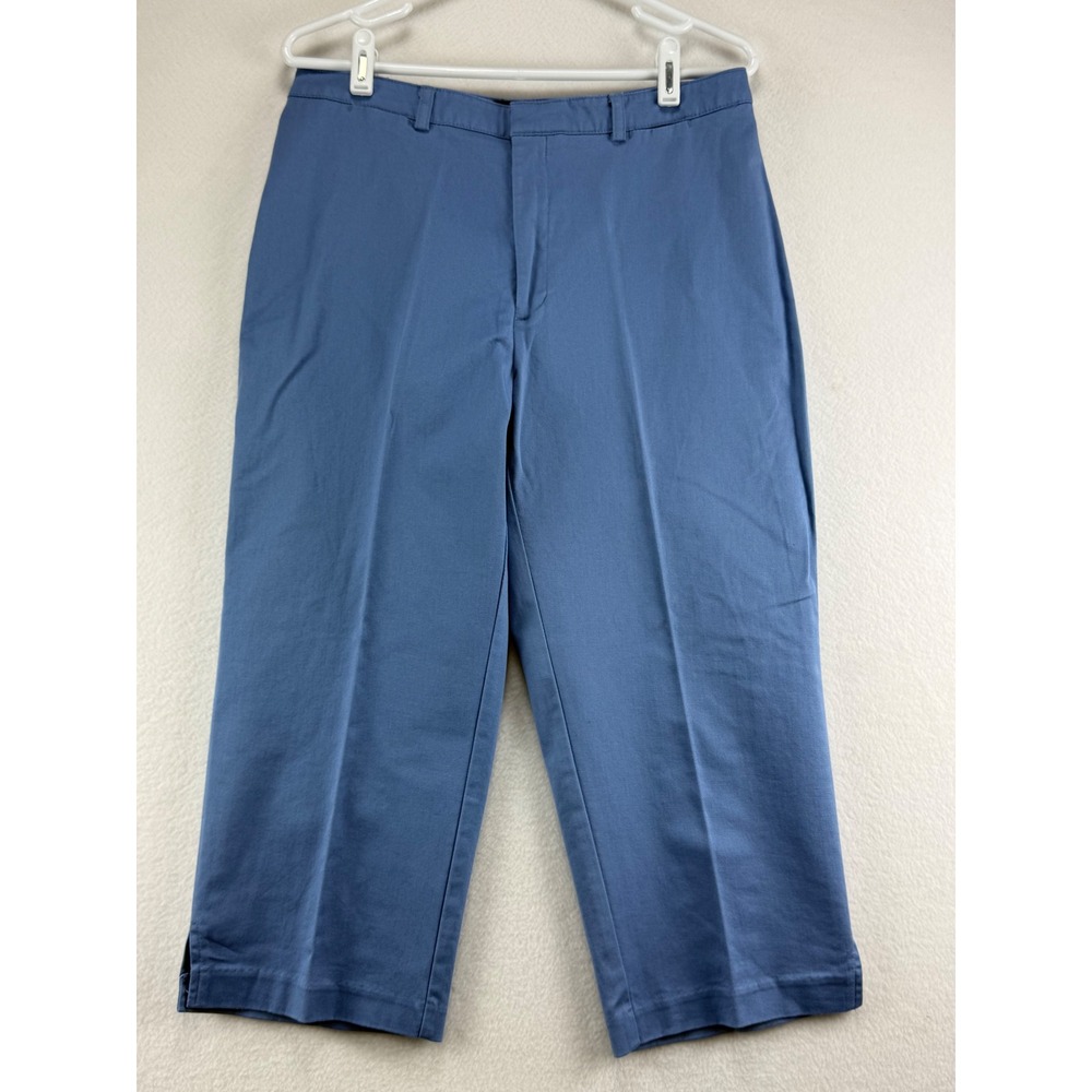 Dockers Capri Pants Womens 12 Petite Blue Purple Stretch Stain Defender Cropped
